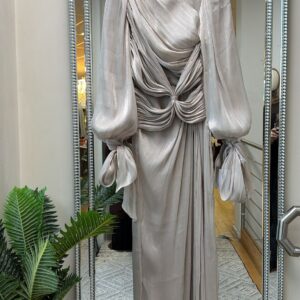Sage Luxe Draped Maxi Dress